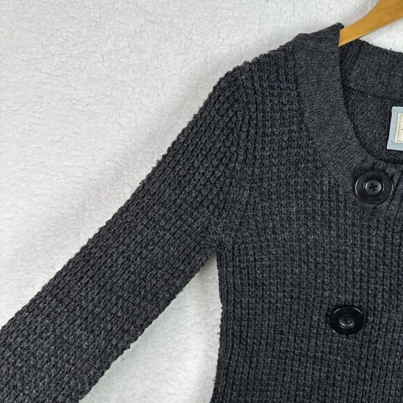 Old Navy Cardigan Sweater Wool Alpaca Blend Womens Medium Dark Gray Chunky Knit - Picture 7 of 12